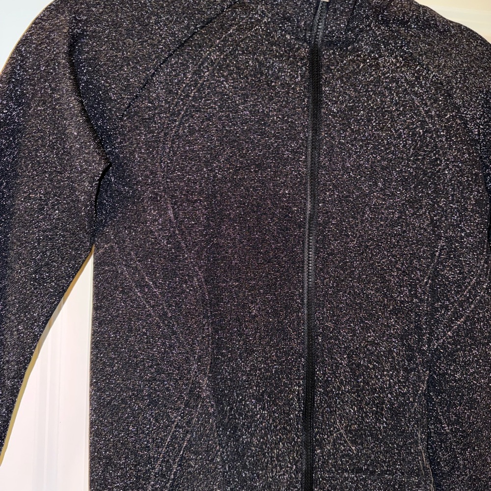 Fabletics Black Sparkle Bomber Jacket - image 4